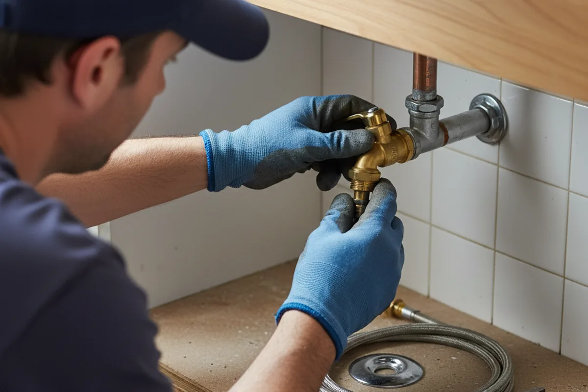 Shutoff valve and fitting work during Emergency Plumbing in Mallory